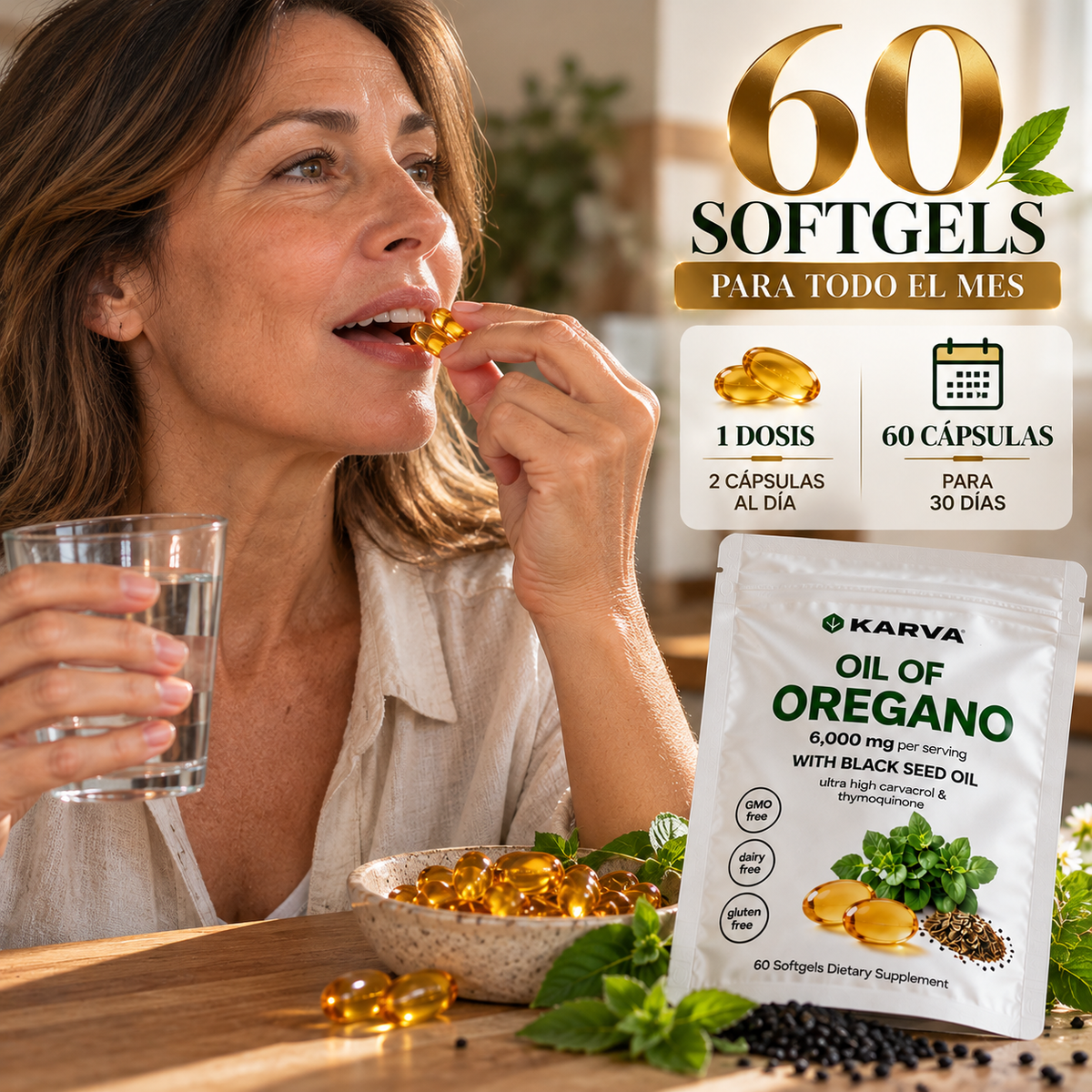 60 perlas: 2 al día durante 30 días